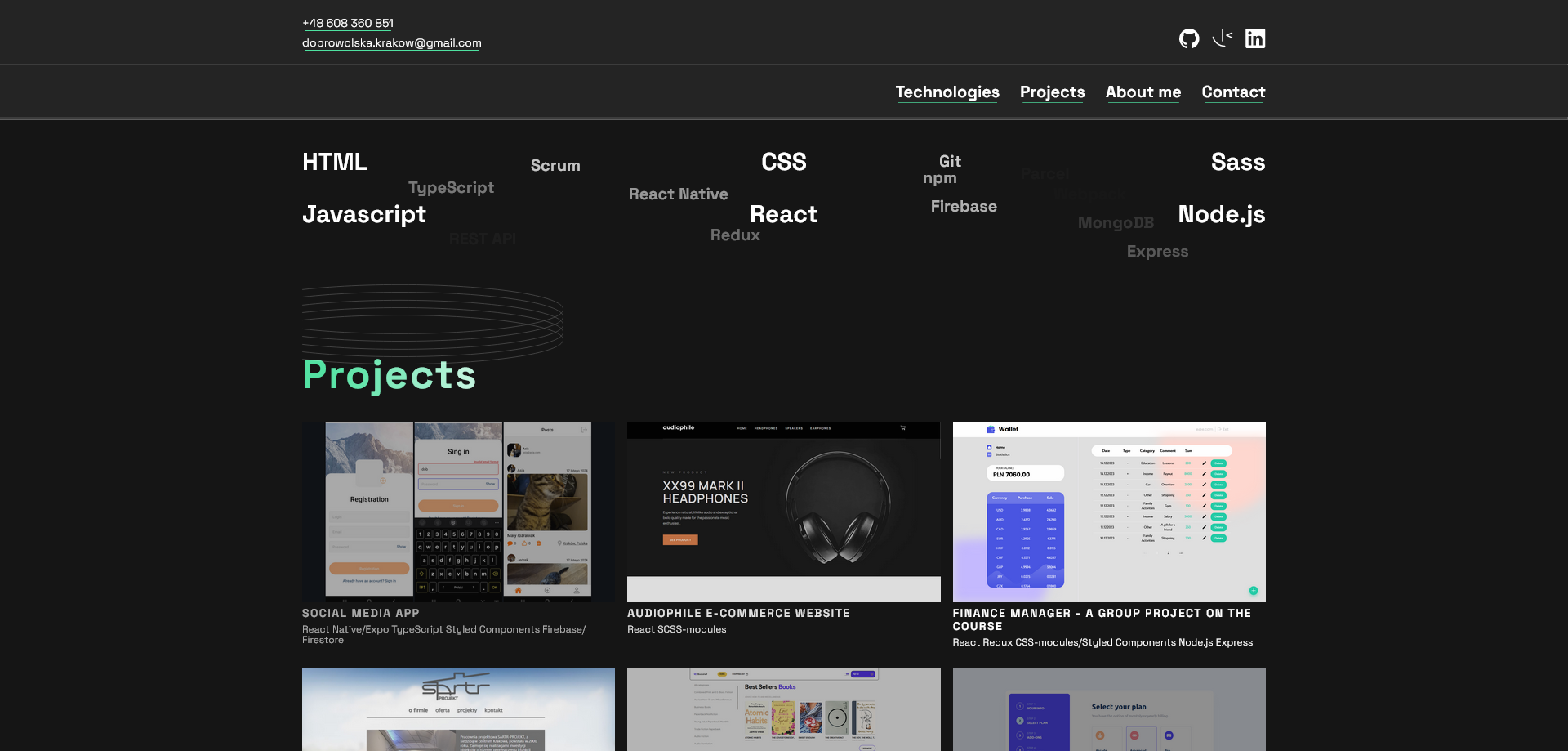 Project dashboard preview